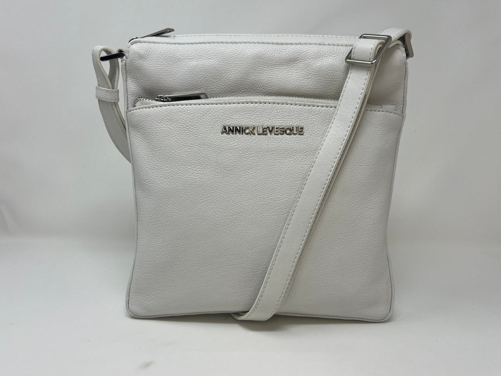 Sac à Bandoulière / Sacoche en cuir Blanc, Gisèle