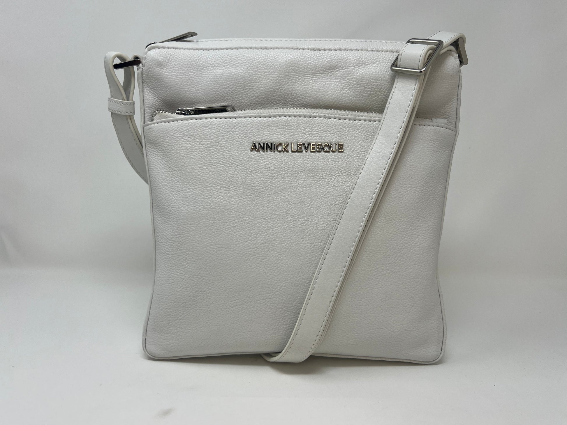 Sac à Bandoulière / Sacoche en cuir Blanc, Gisèle