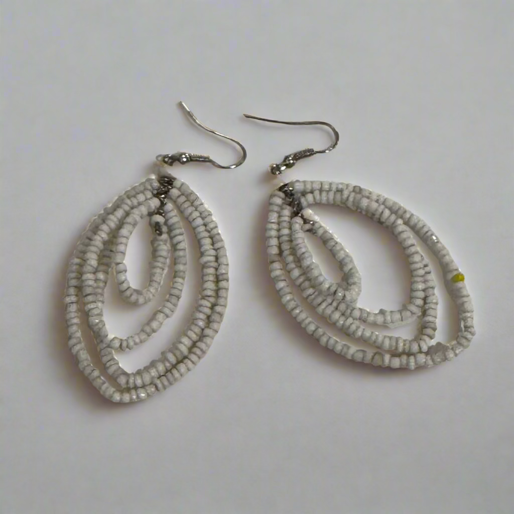 Multi Oval Beaded Hoop Earring