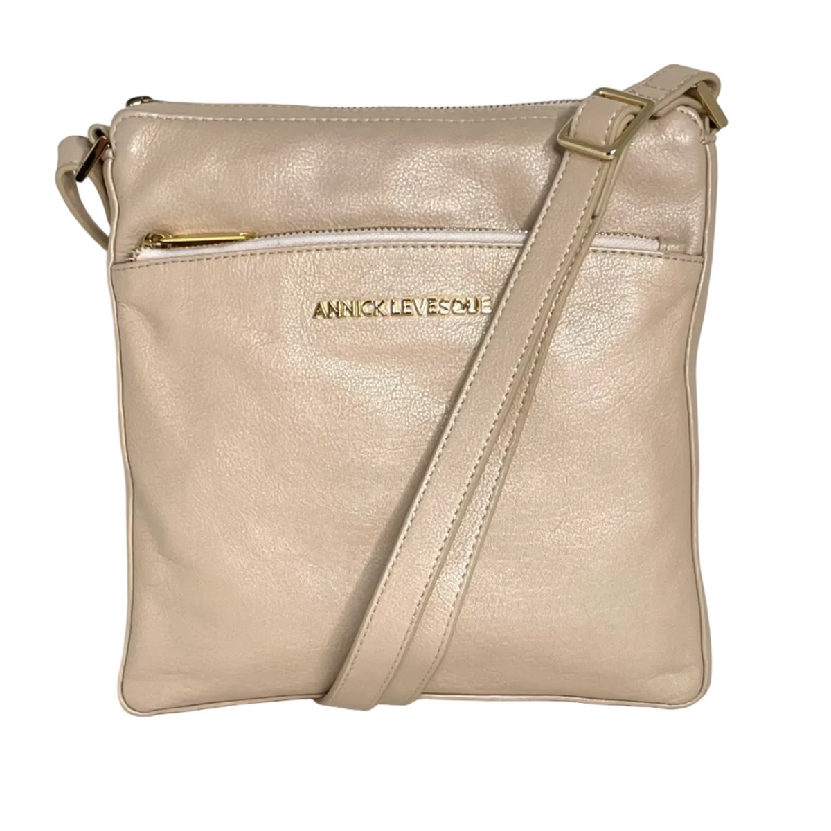Champagne Leather Shoulder Bag | Gisèle