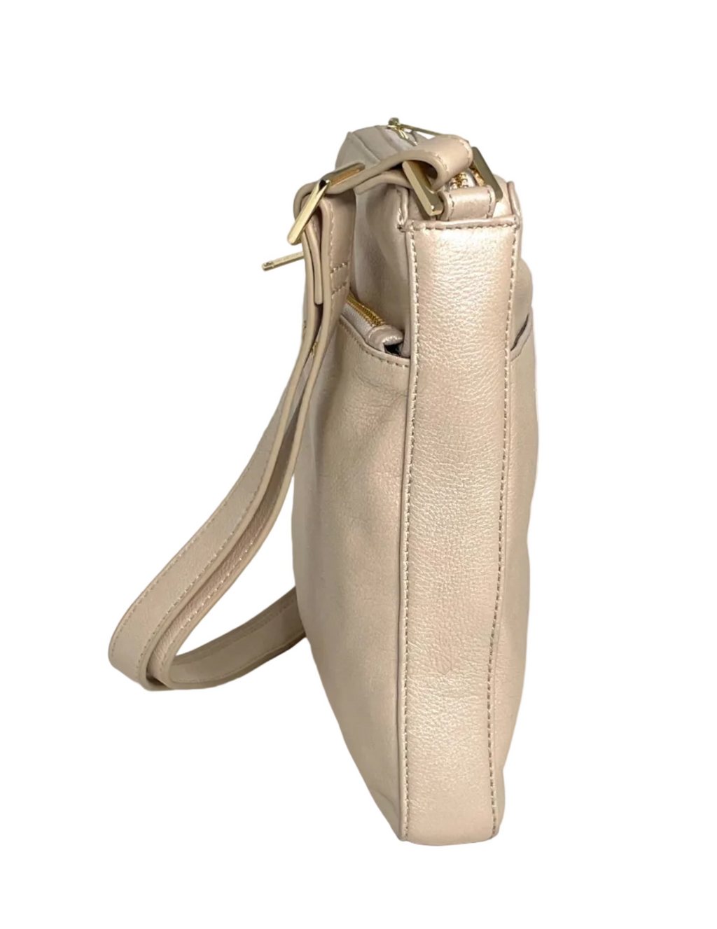 Champagne Leather Shoulder Bag | Gisèle