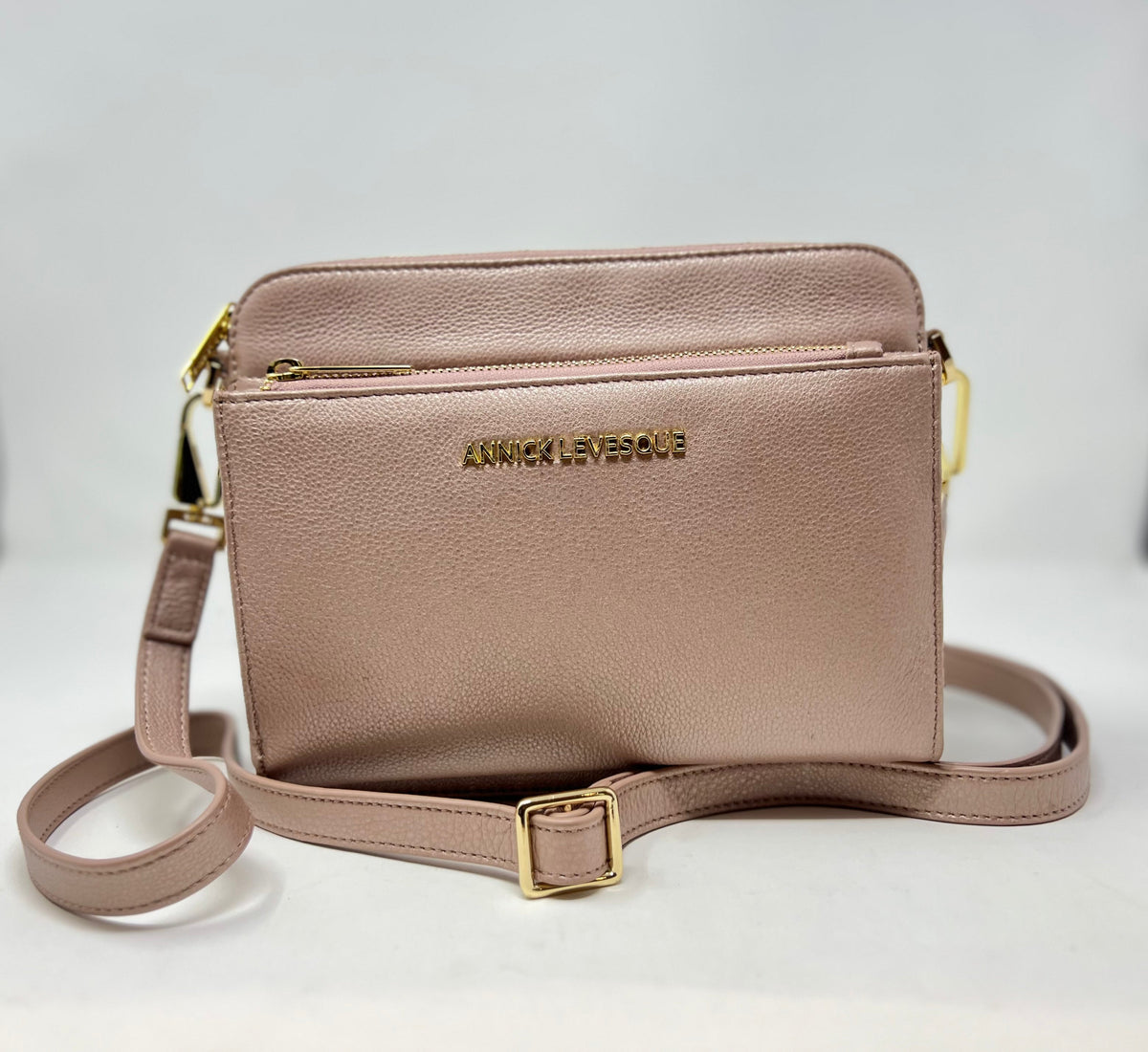 Small Shoulder Bag with Detachable Card Holder in Platinum Pink | Kennedi
