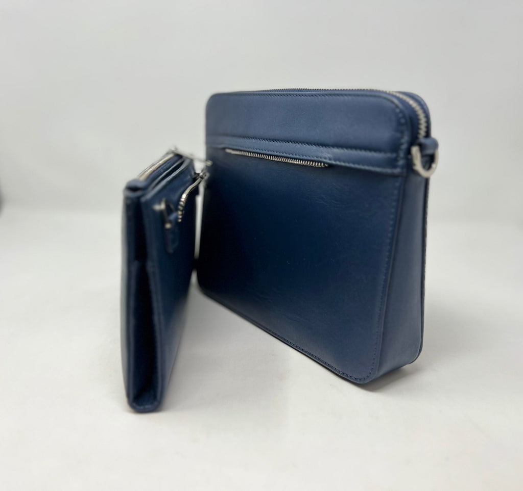 Small Crossbody Bag with Detachable Card Holder in Navy Blue | Kennedi