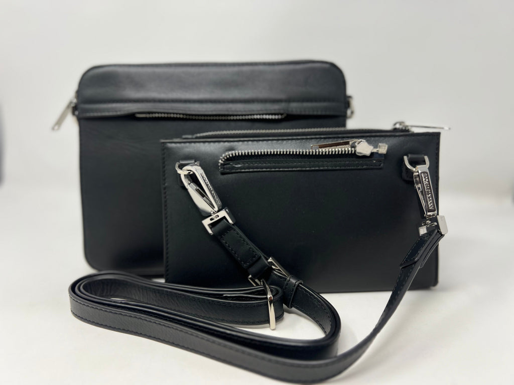 Small Shoulder Bag with Detachable Card Holder, Black | Kennedi