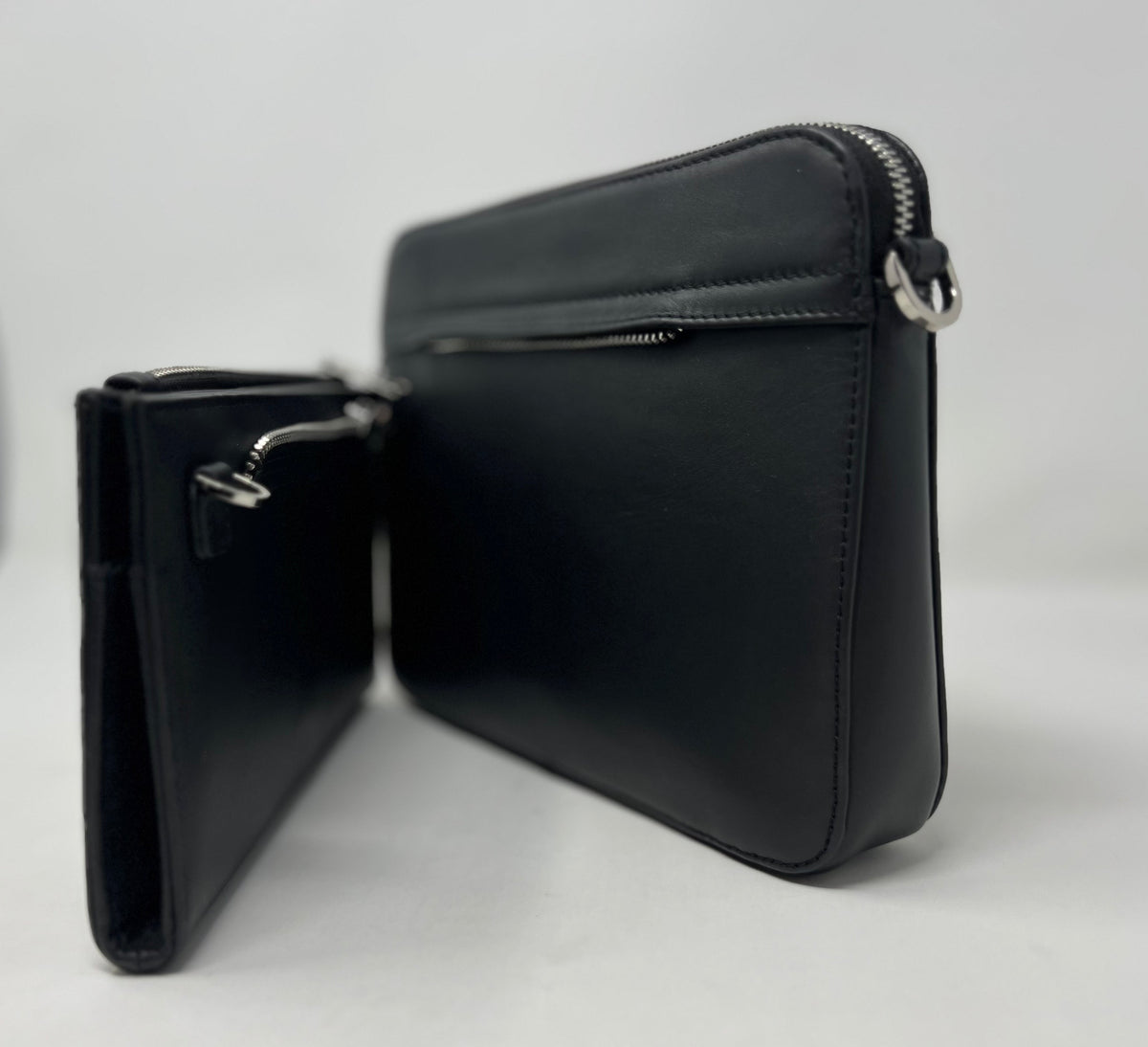 Small Shoulder Bag with Detachable Card Holder, Black | Kennedi