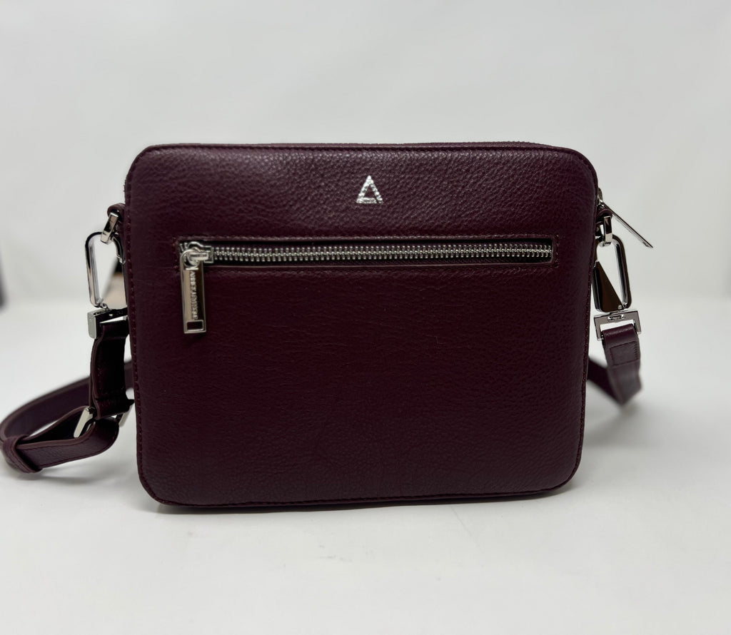 Small Crossbody Bag with Detachable Card Holder, Eggplant | Kennedi