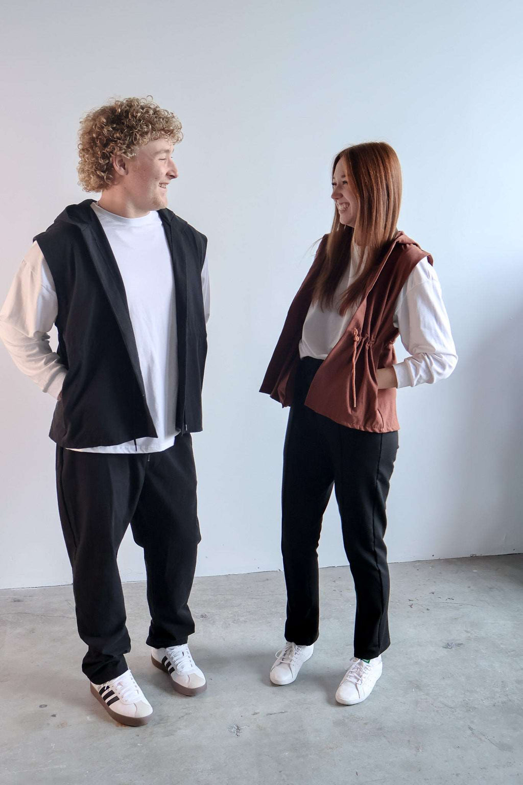 The Easy Layer Cotton Hooded Vest in Black