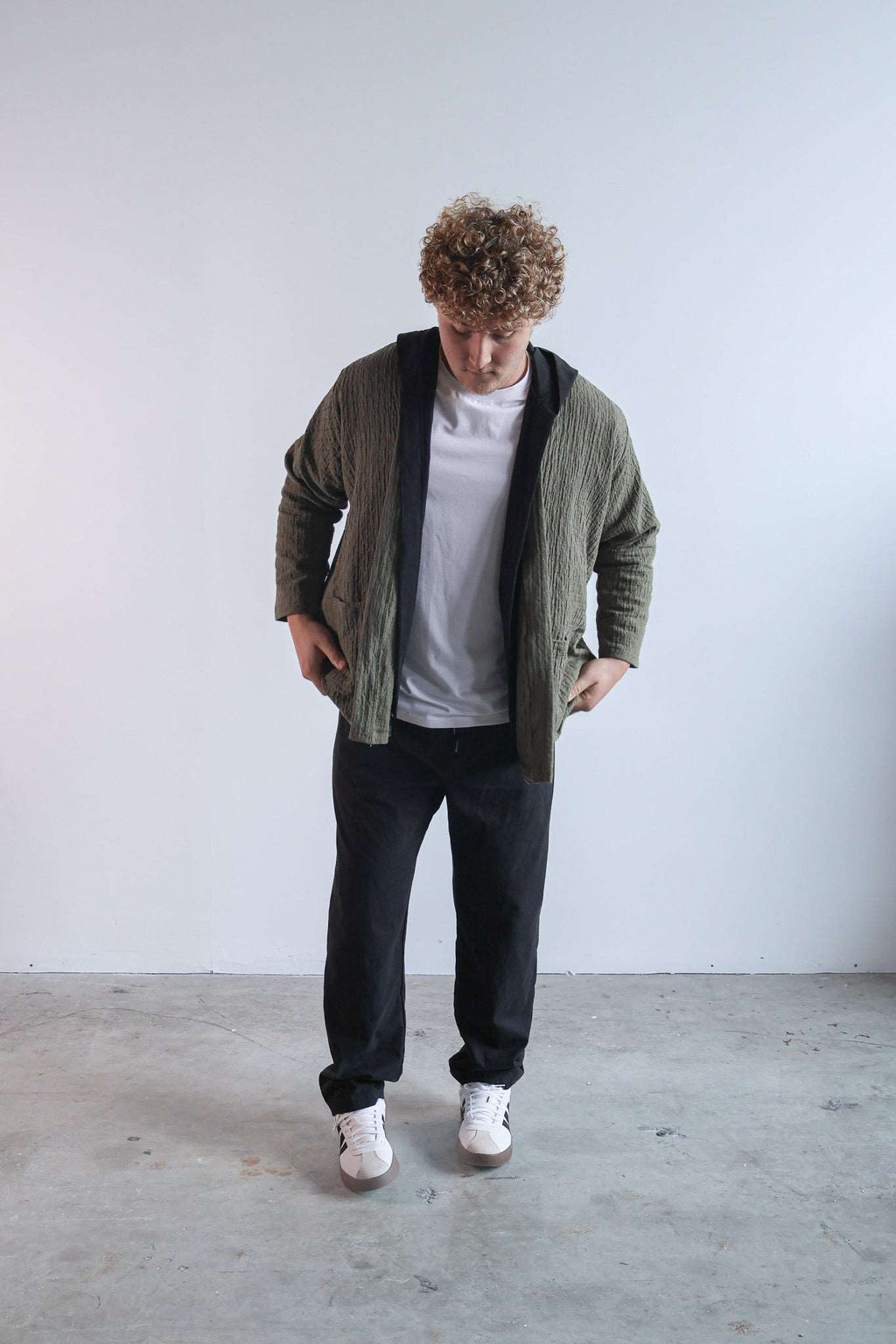 Le cardigan matelassé en coton biologique vert