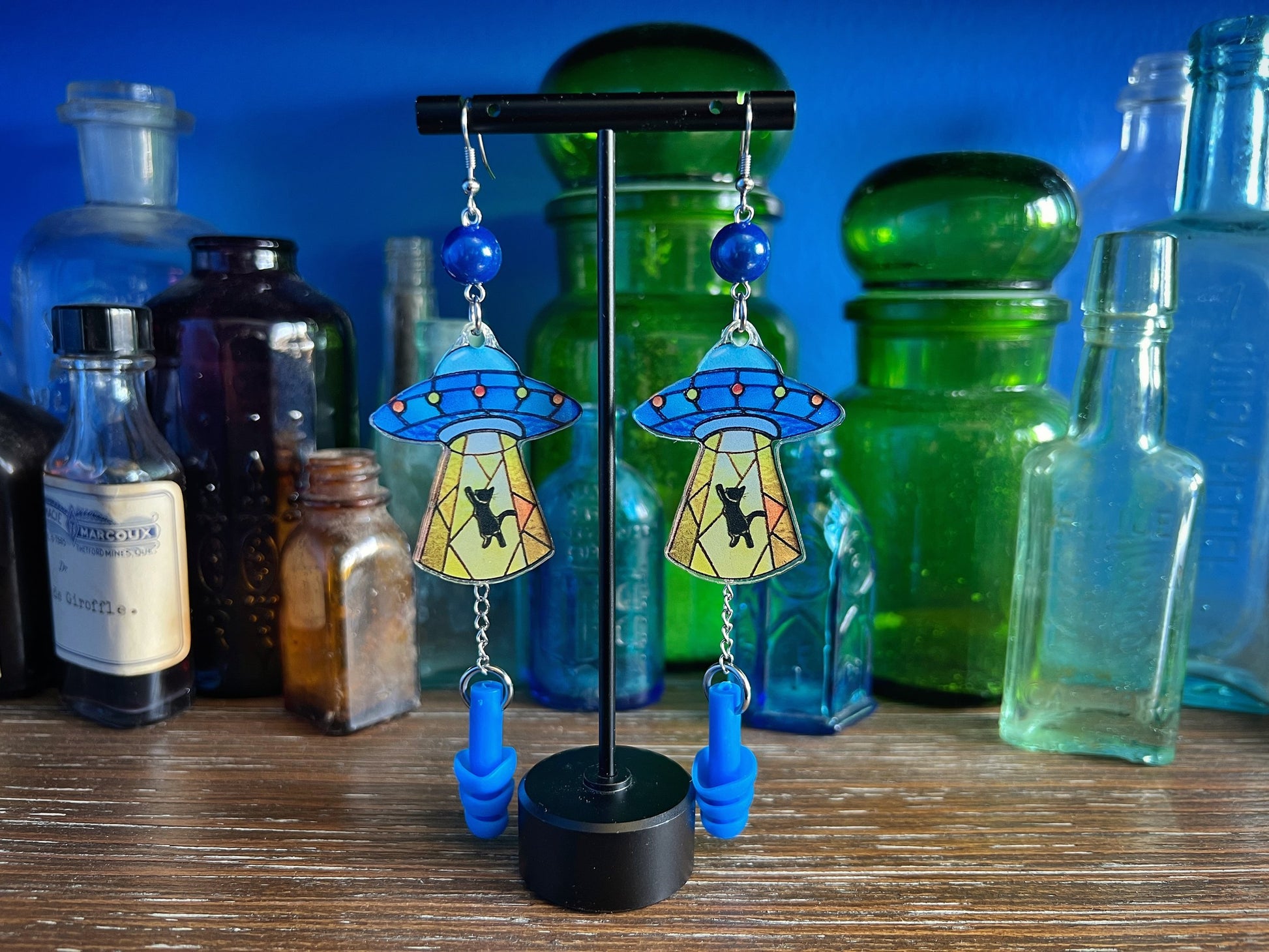 Boucles d'oreilles Kitty Alien Abduction – Mignonnes, originales et uniques 