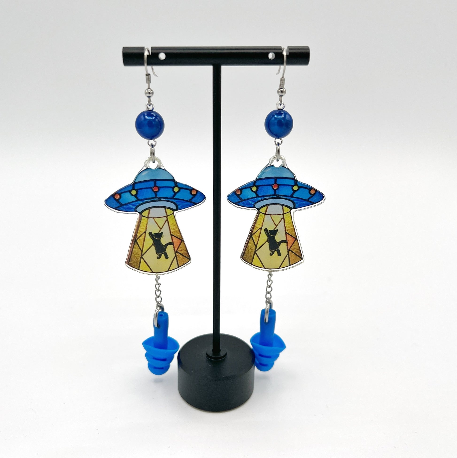 Boucles d'oreilles Kitty Alien Abduction – Mignonnes, originales et uniques 