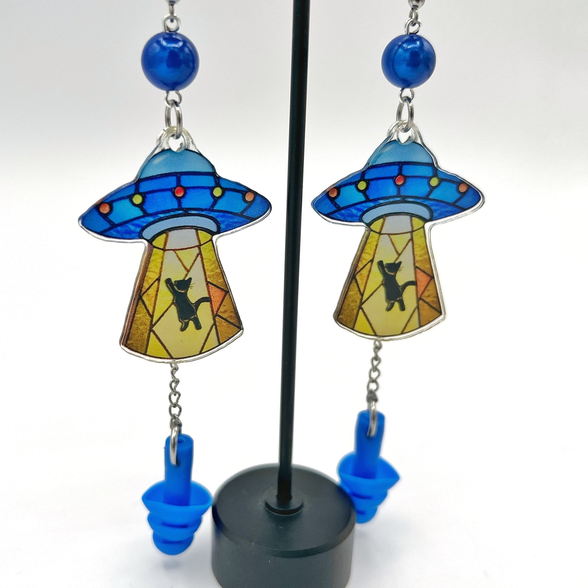 Boucles d'oreilles Kitty Alien Abduction – Mignonnes, originales et uniques 