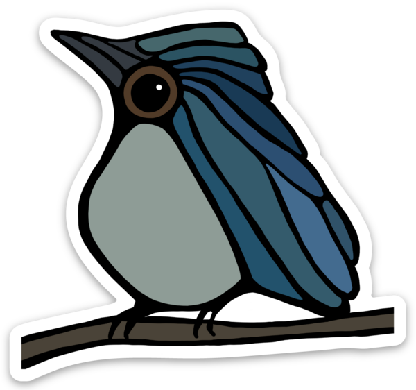 Autocollant en vinyle - Fauvette bleue