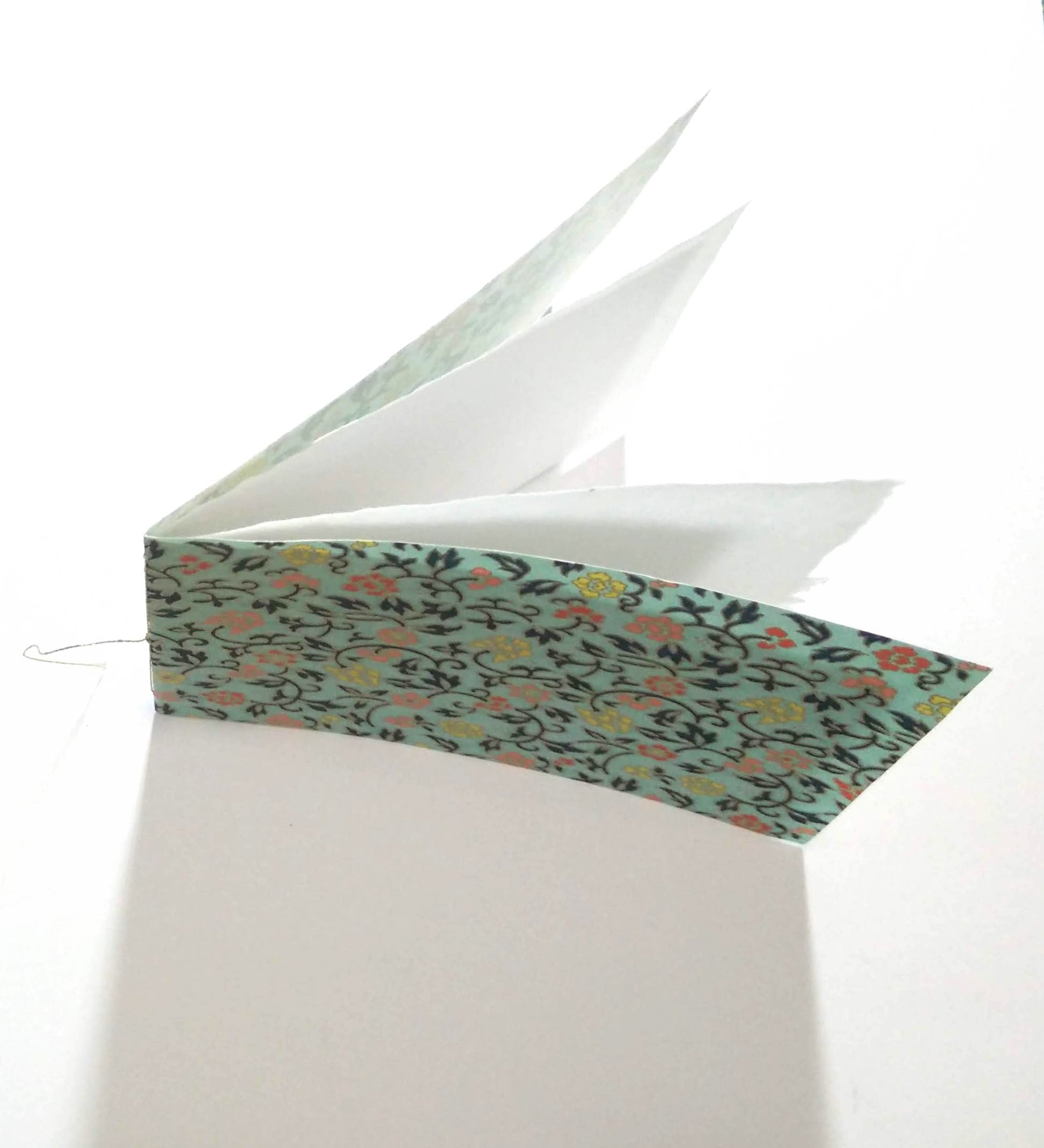 Handsewn Chiyogami Cotton Rag Blank Card | Vintage Floral