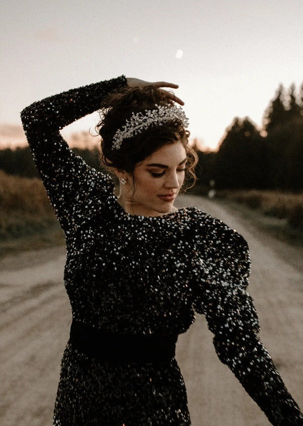 NEISHA Crystal Babies Breath Bridal Crown