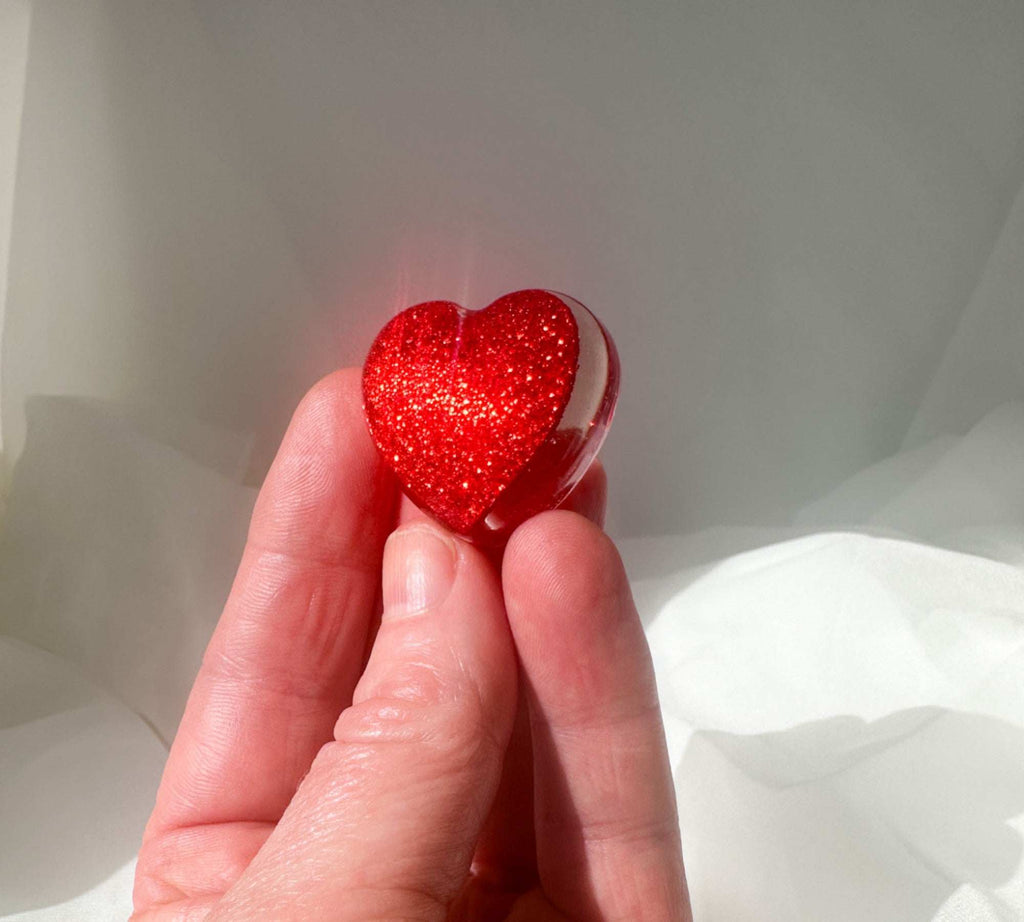 Câlin gratuit - Cadeau de fête des mères : cœur en résine fait main avec carte
