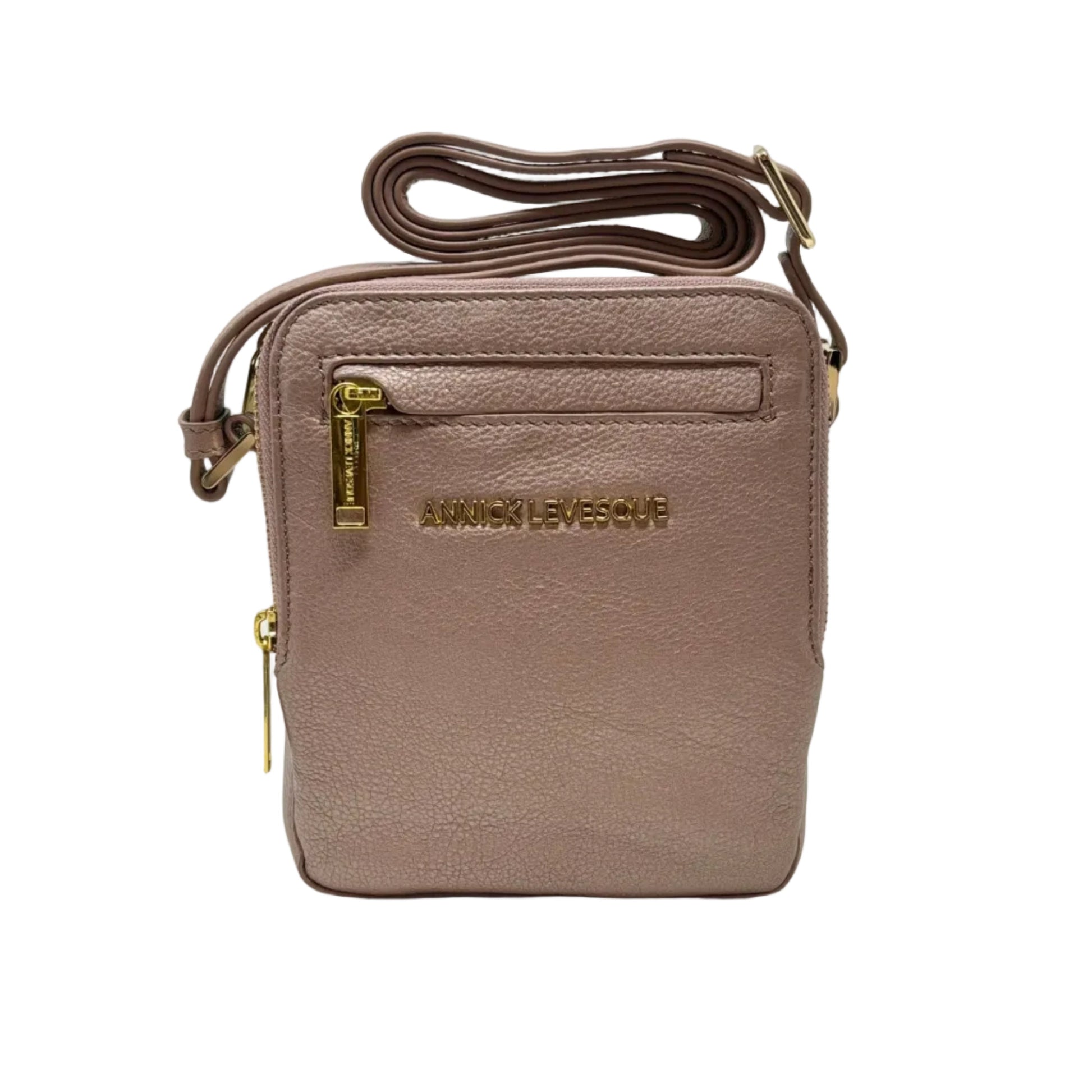 Small Platinum Pink Leather Bag — Nadine