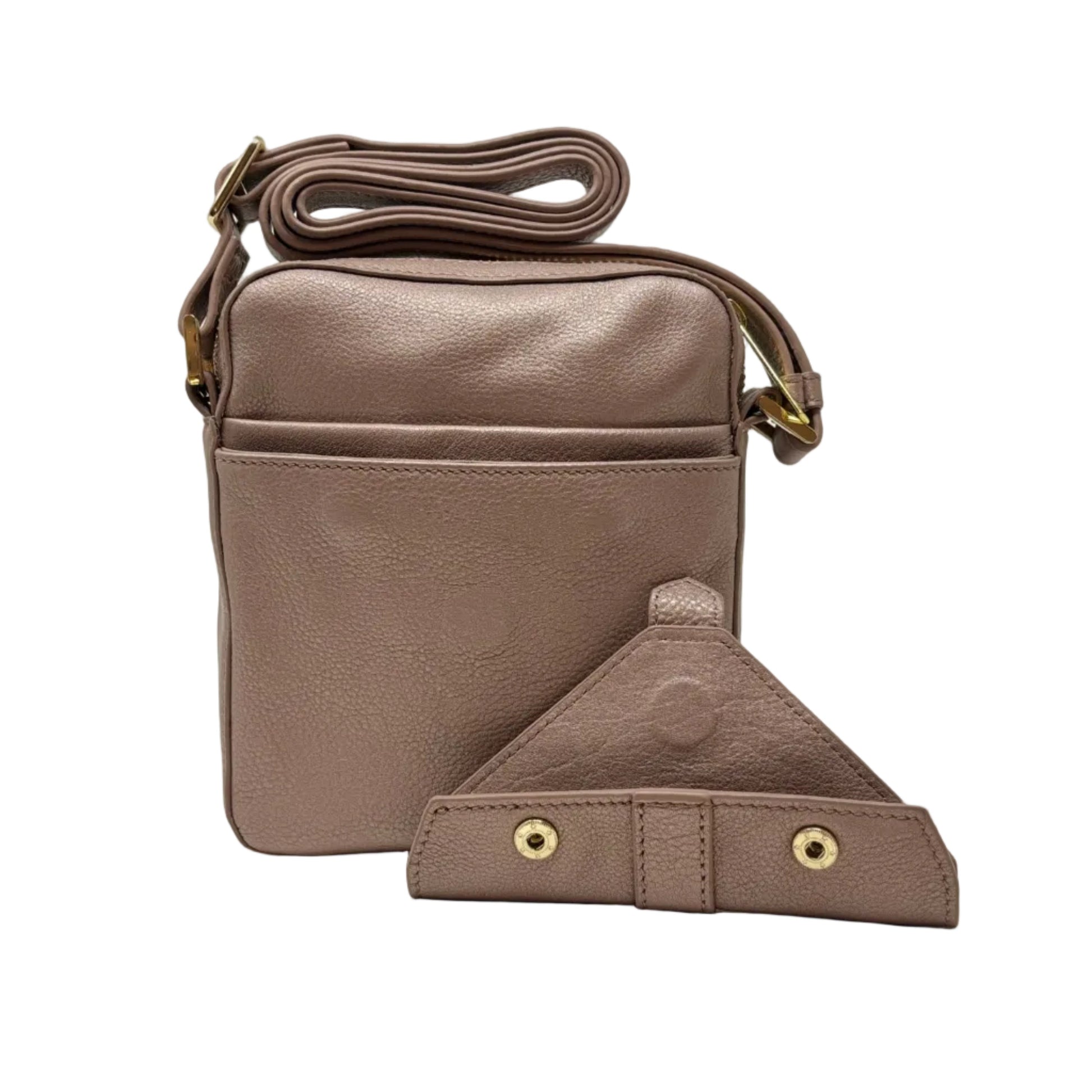 Small Platinum Pink Leather Bag — Nadine