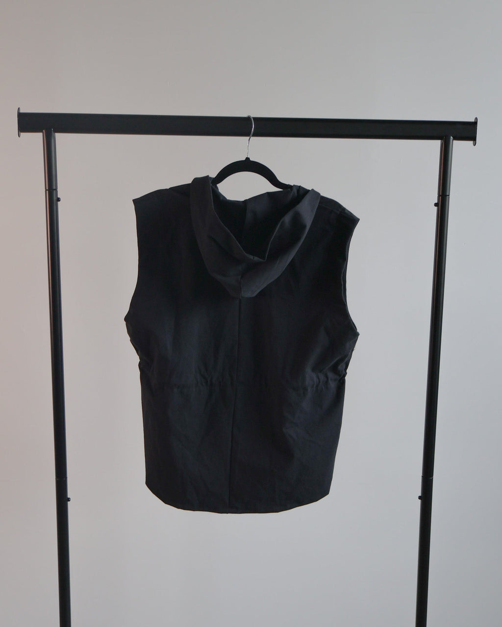The Easy Layer Cotton Hooded Vest in Black