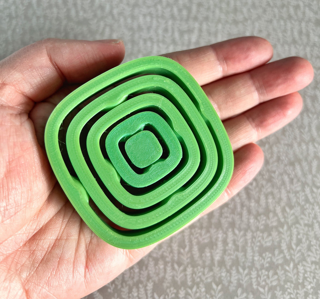 Quiet gyro square handheld 3d printed fidget and stim toy