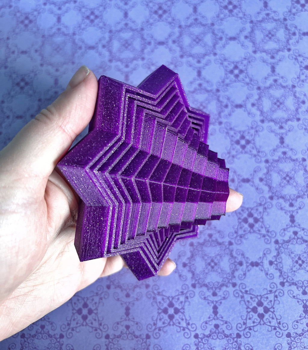 3d printed 8 sided fidget star stim toy