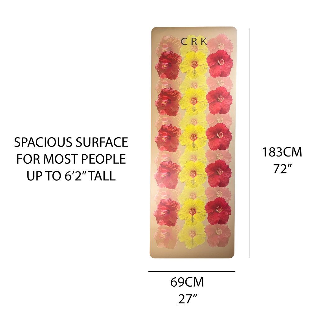 Crk Yoga Mat made of Recycled Natural Rubber with an Alignment System, 4mm Thick • The Summer Mat