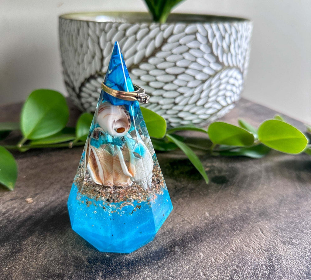 Seaside Treasures Ring Keeper - Handmade Resin Ring Holder