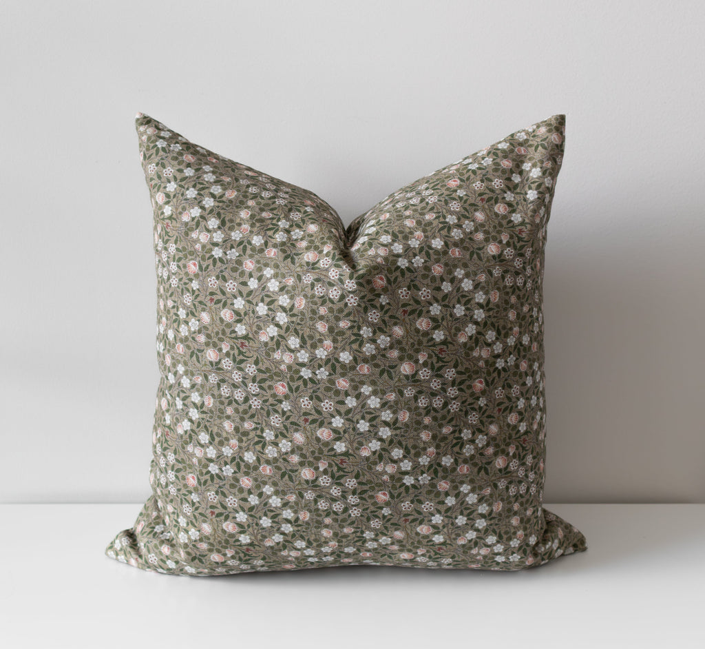 Ivy | Housse de coussin à fleurs vertes 