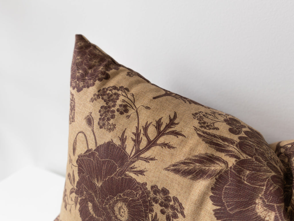 Thalassa | Housse de coussin décorative à motif floral style vintage 