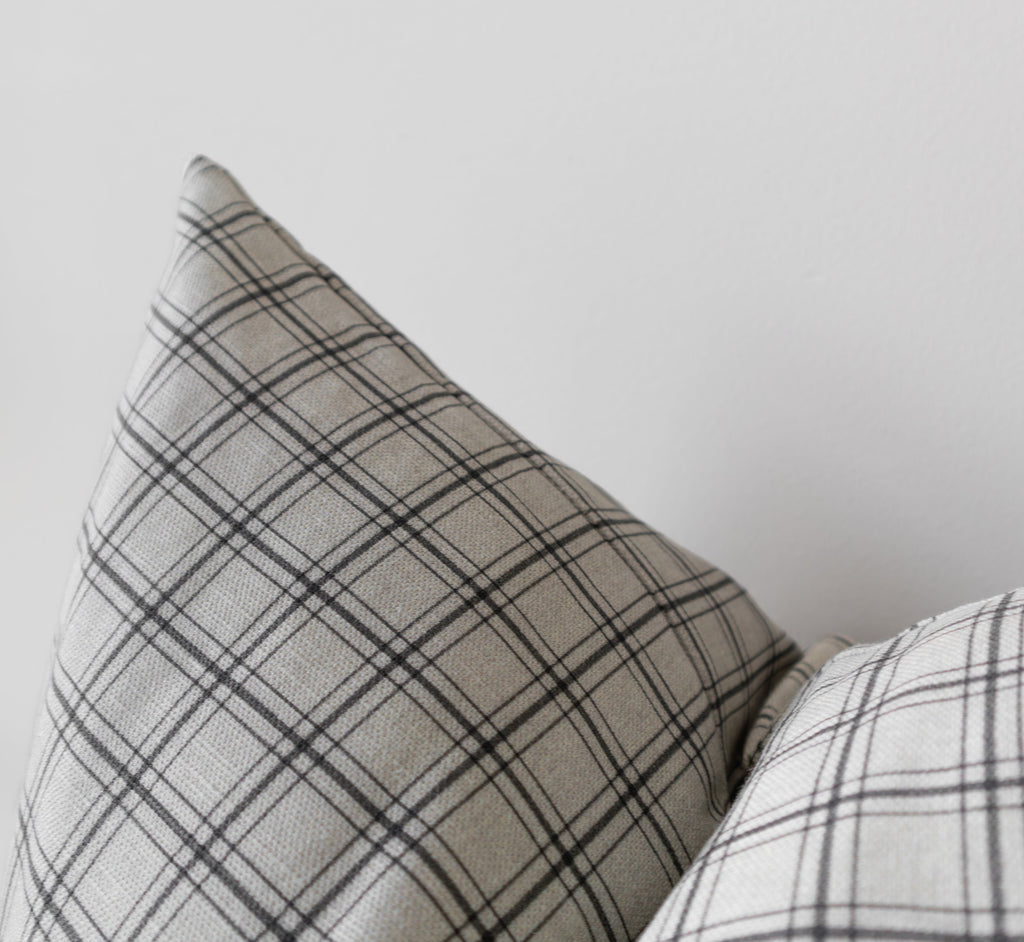Ronan | Neutral Checkered Pillow Cover