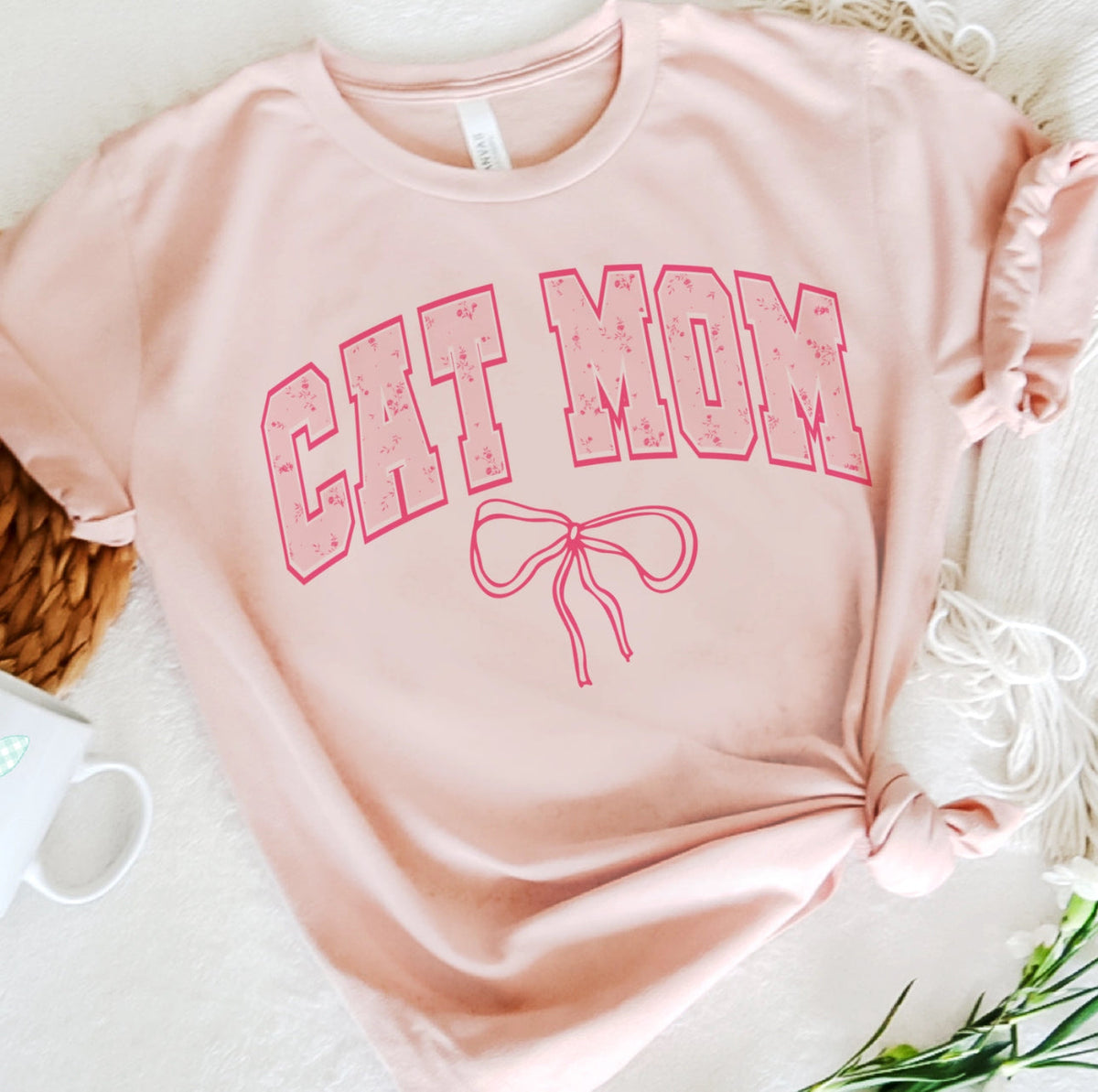 Cat Mom Coquette Tee
