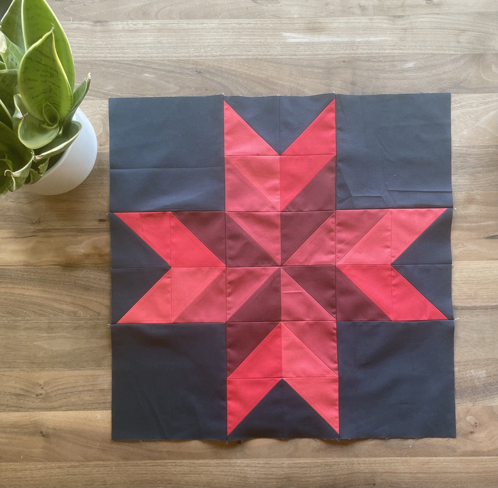 Silk Stars Quilt kit - Kona Reds version
