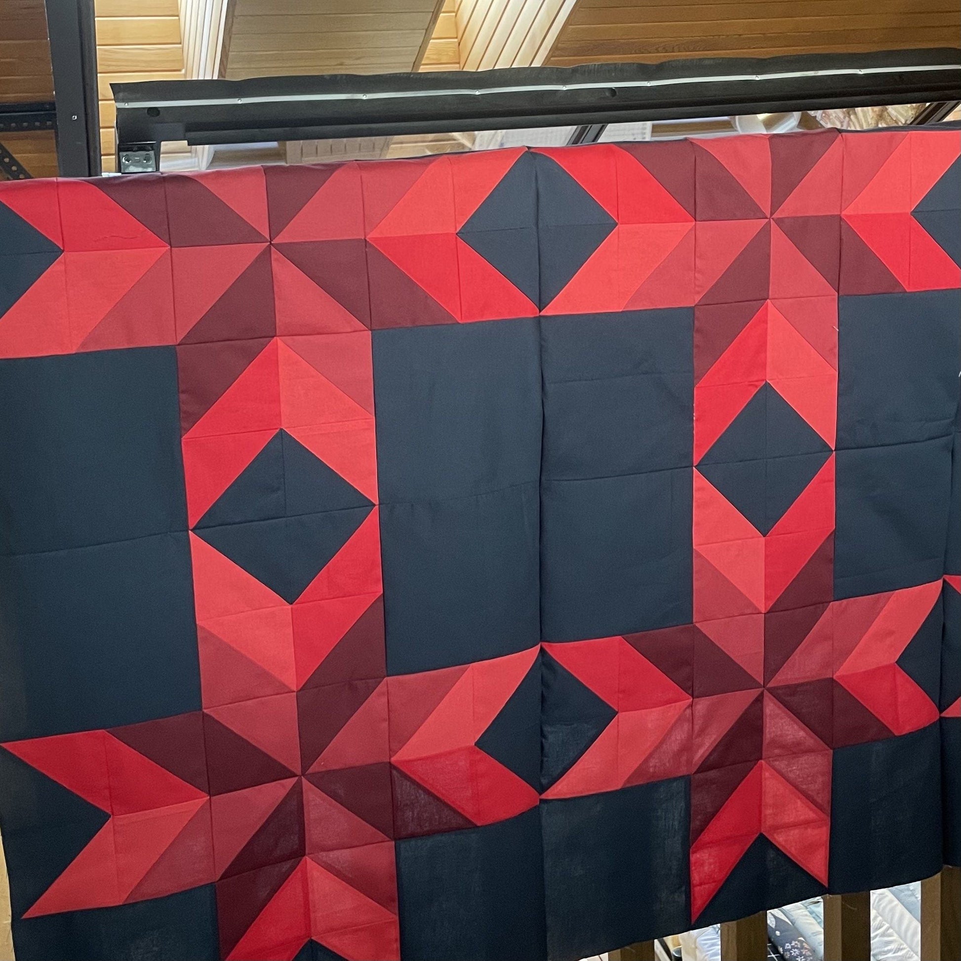 Silk Stars Quilt kit - Kona Reds version