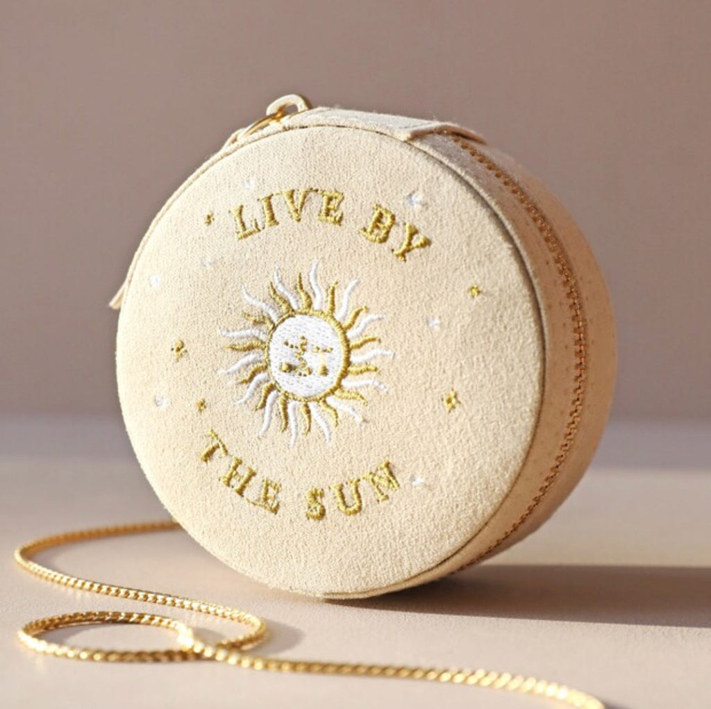 Celestial Sun and Moon Round Jewelry Case