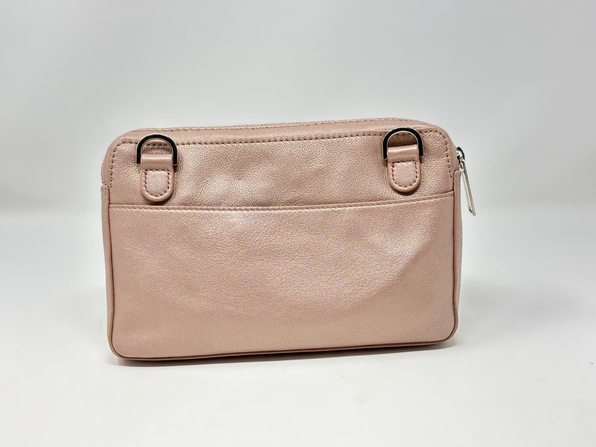 Petit sac bandoulière en Cuir Platine, Annie