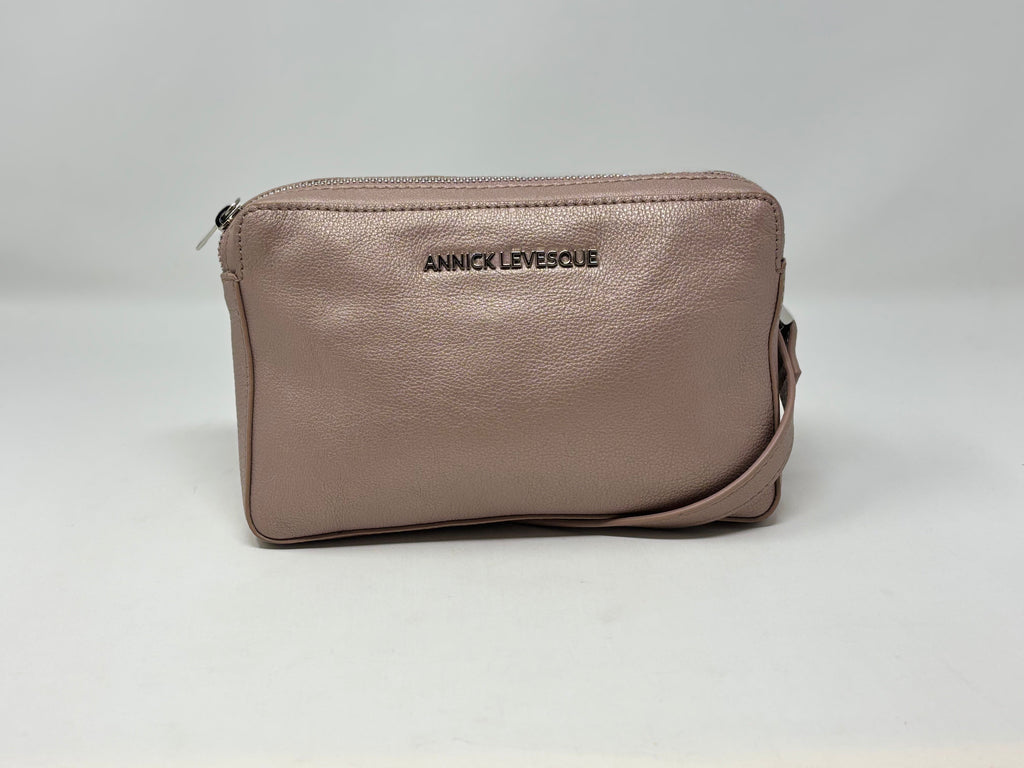 Petit sac bandoulière en Cuir Platine, Annie
