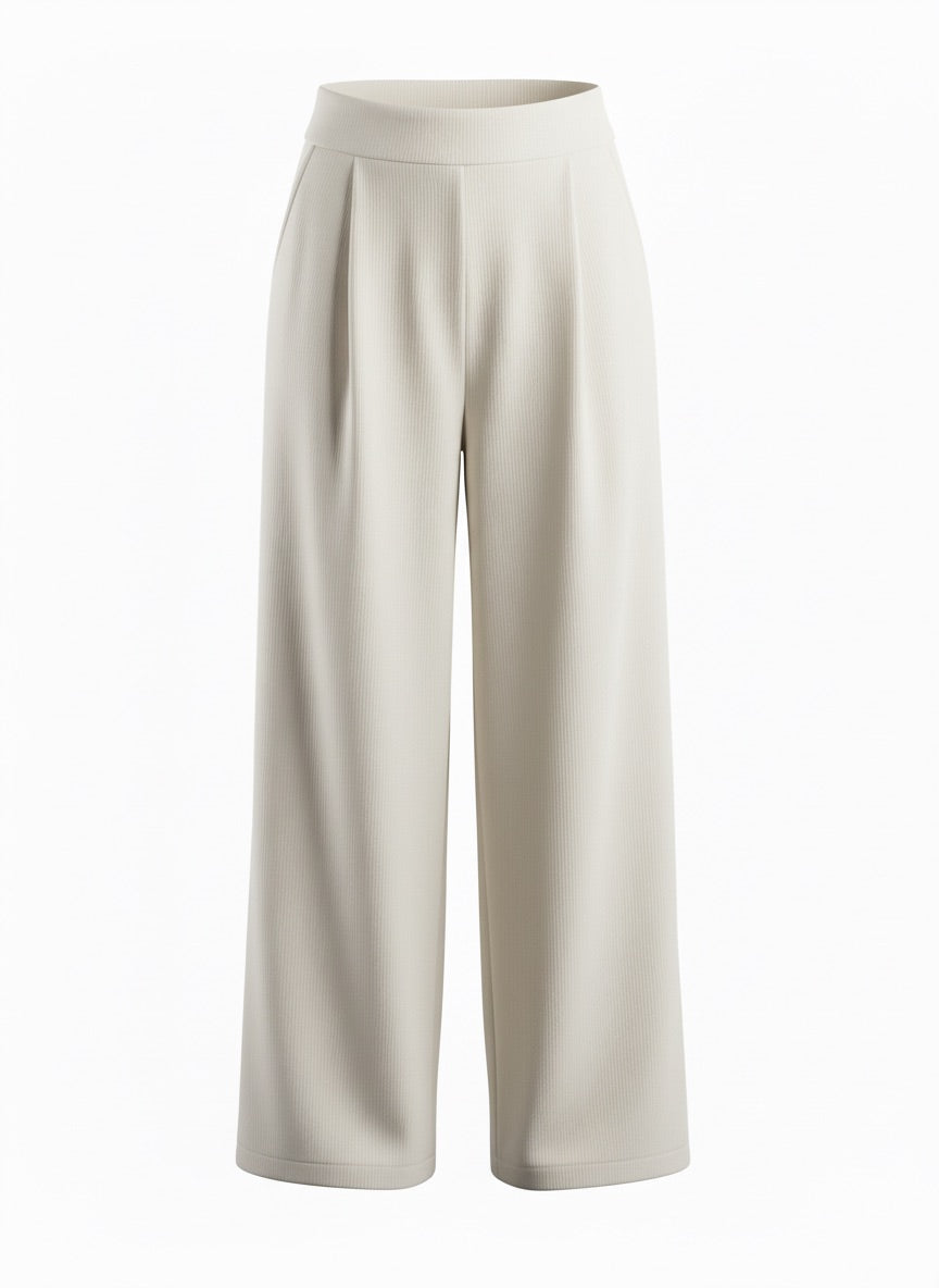 Luxeflow - Elevated Wide Leg Sweatpants Trouser Pants Ivory