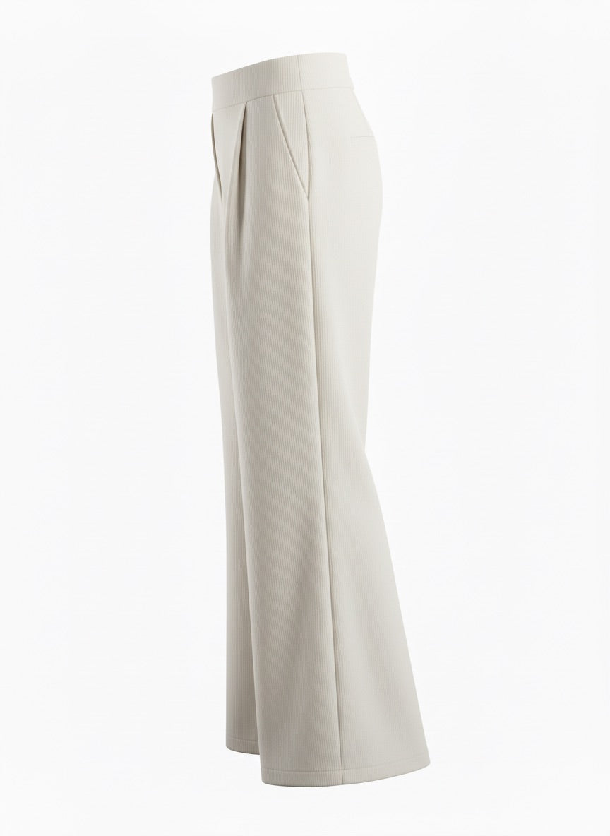 Luxeflow - Elevated Wide Leg Sweatpants Trouser Pants Ivory