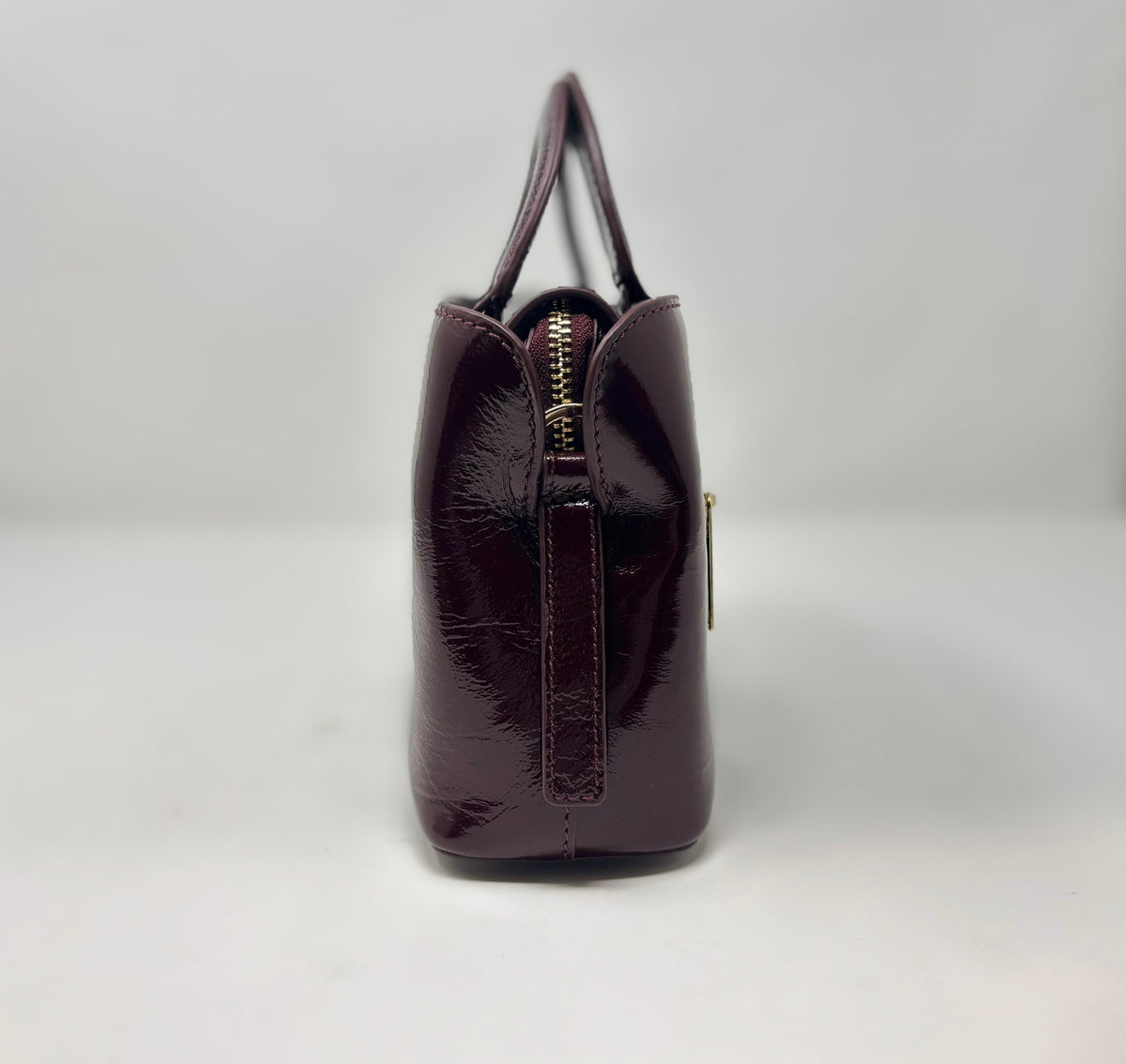 Two-in-One Burgundy Patent Leather Handbag | Clarence