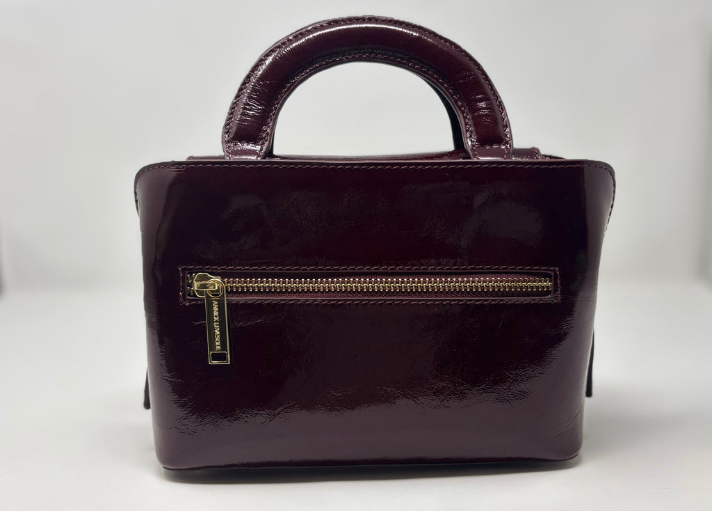 Two-in-One Burgundy Patent Leather Handbag | Clarence