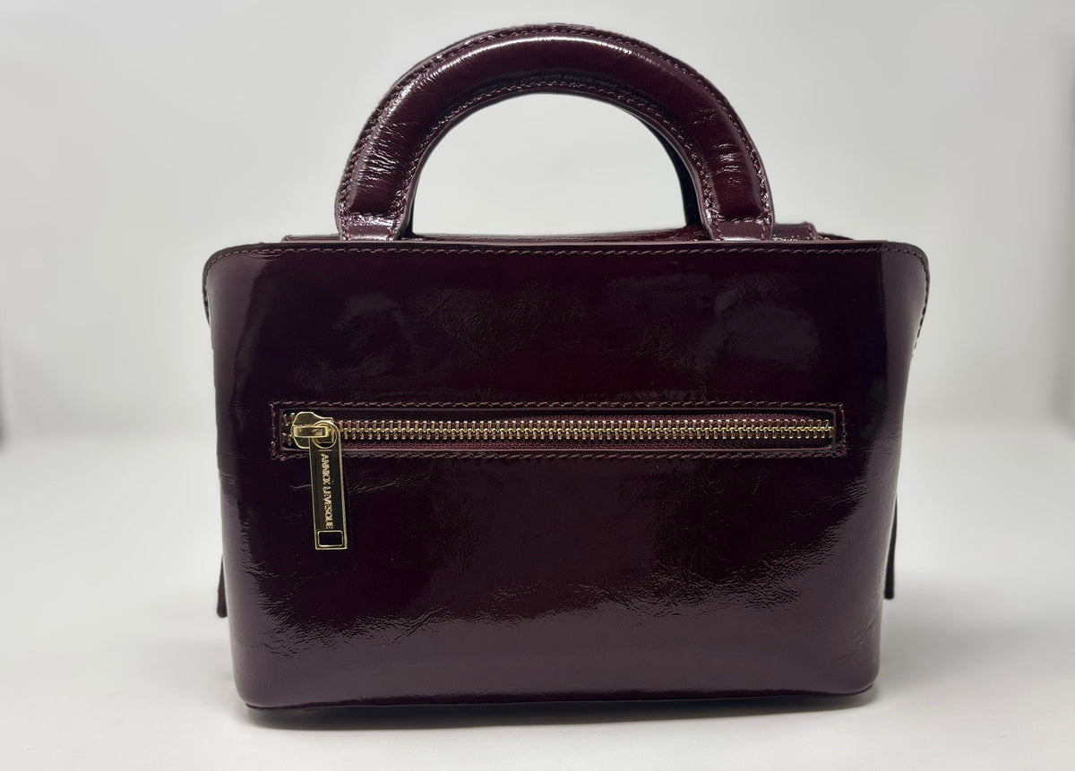 Two-in-One Burgundy Patent Leather Handbag | Clarence