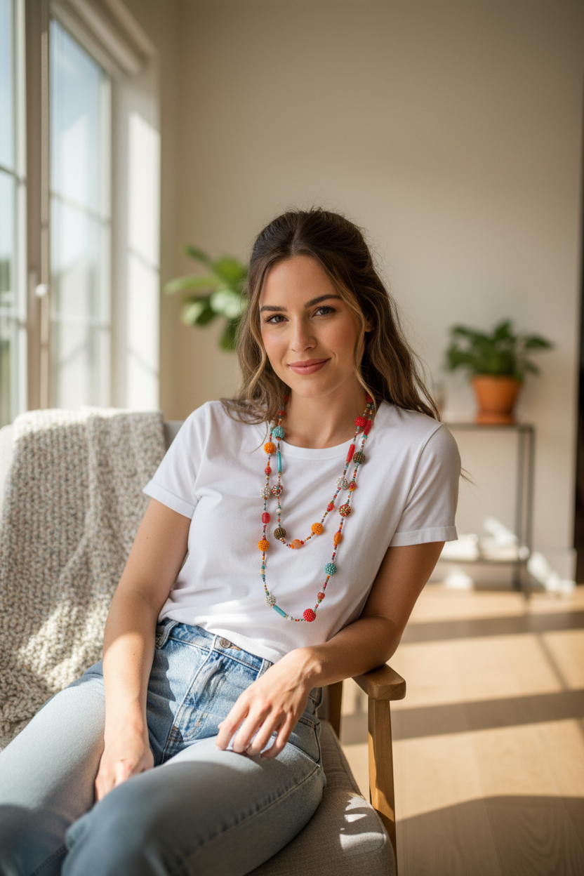 Small Beaded Ball Necklace