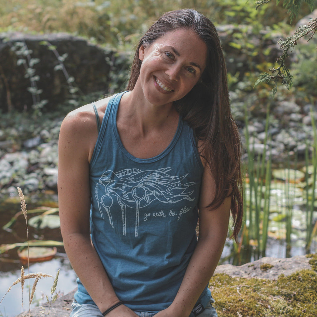 KELP FOREST - Women's Racerback Eco Tank Top - Teal