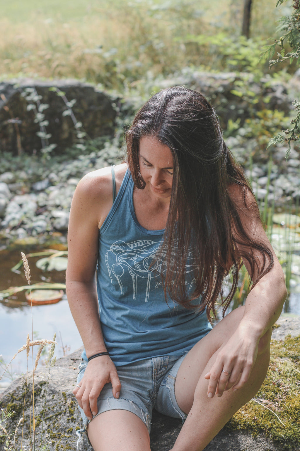 KELP FOREST - Women's Racerback Eco Tank Top - Teal