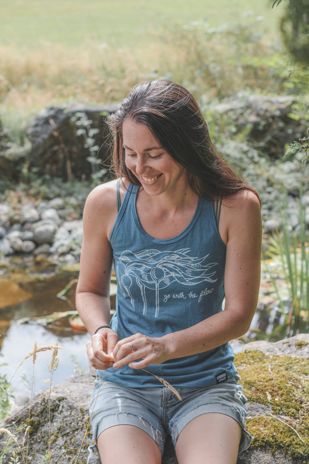 KELP FOREST - Women's Racerback Eco Tank Top - Teal