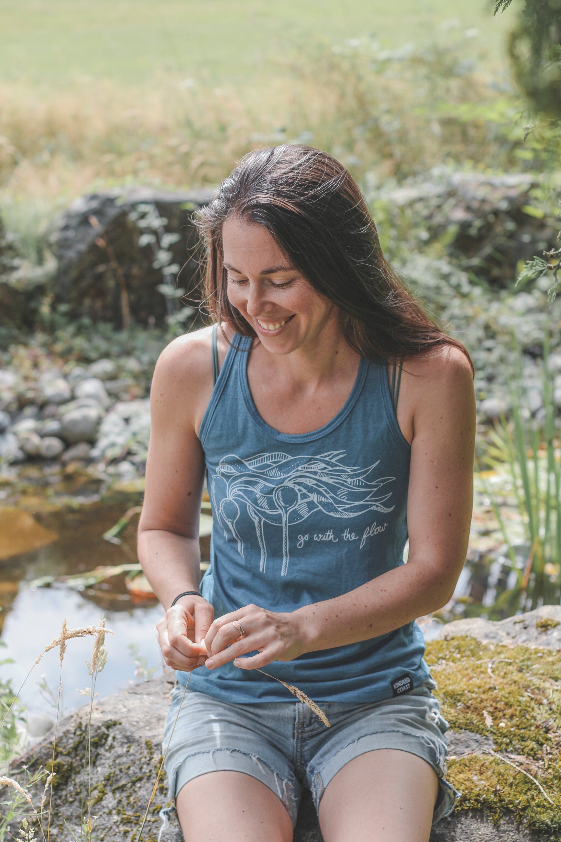 KELP FOREST - Women's Racerback Eco Tank Top - Teal