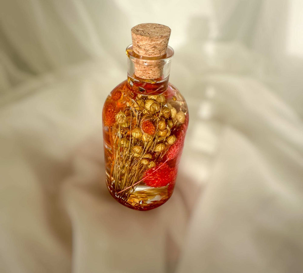 Les saisons en bouteille - Bouteilles en résine faites à la main avec de vraies fleurs