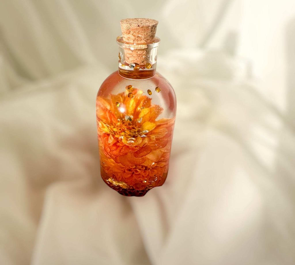 Les saisons en bouteille - Bouteilles en résine faites à la main avec de vraies fleurs