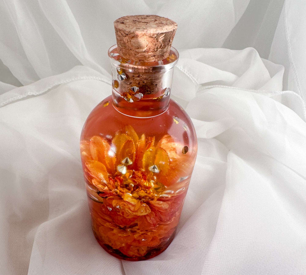 Les saisons en bouteille - Bouteilles en résine faites à la main avec de vraies fleurs