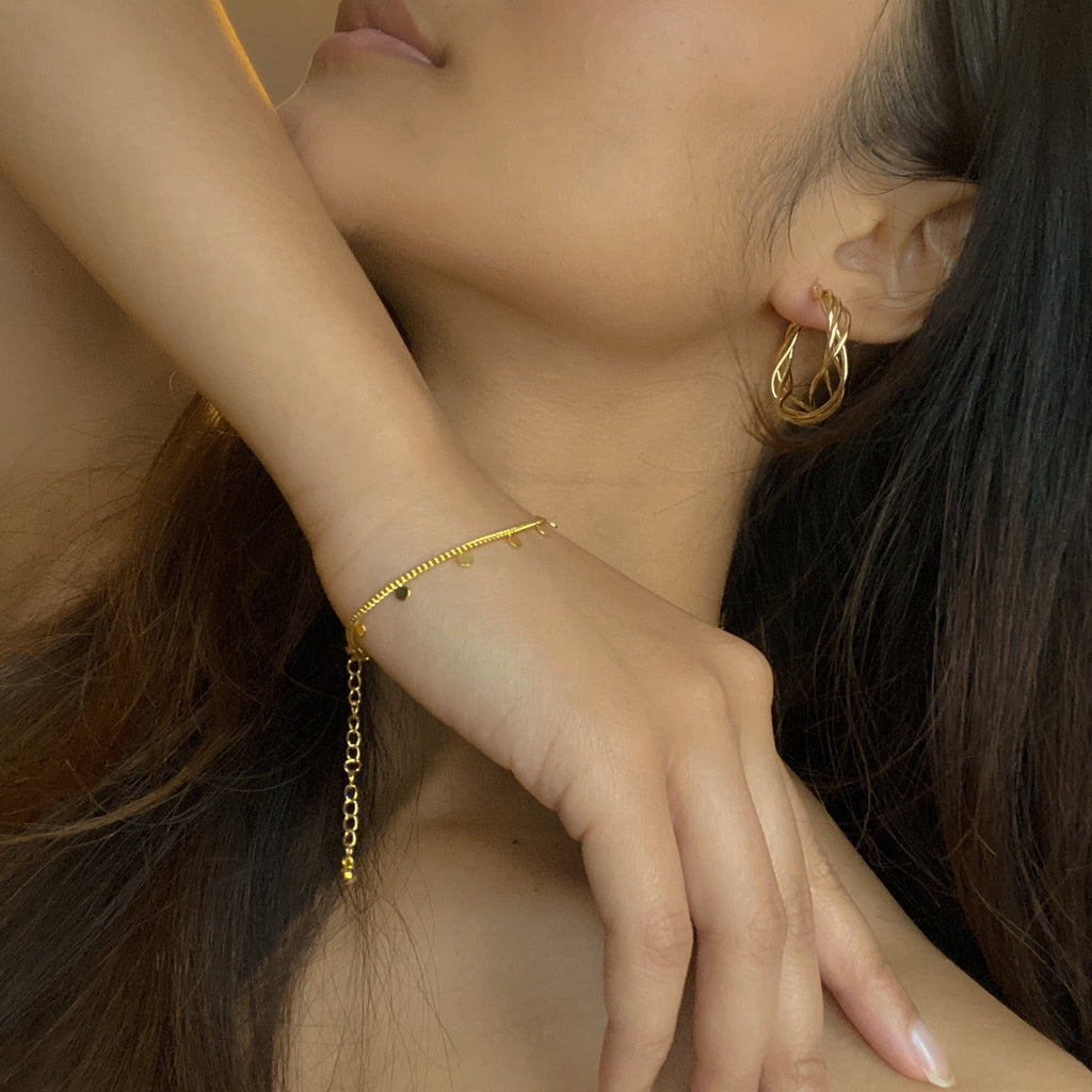 Twist Hoop Earrings - Gold Plate