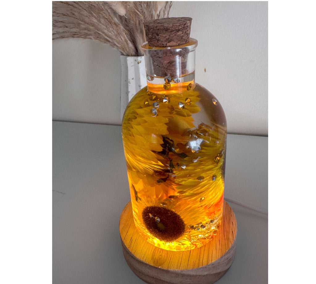 Les saisons en bouteille - Bouteilles en résine faites à la main avec de vraies fleurs